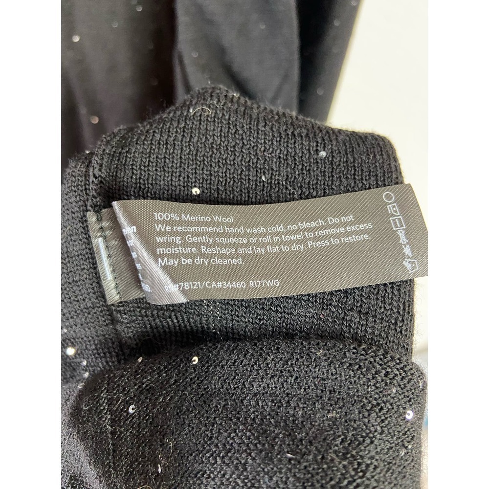 Eileen Fisher Black Sequin Open From Cardigan Siz… - image 2